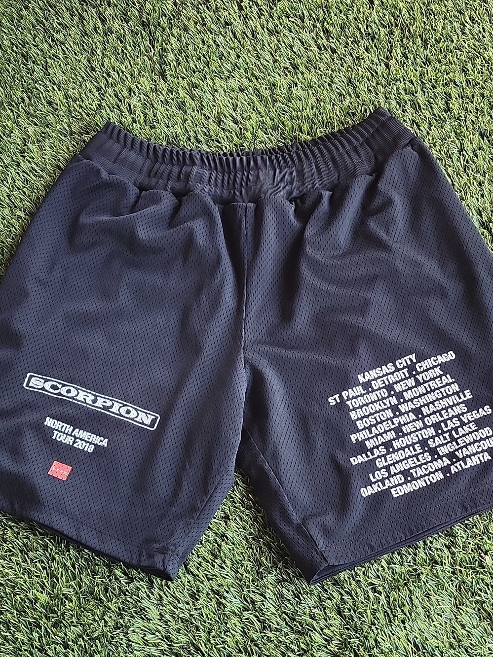 Rare Drake Scorpion North America Tour 2018 Official Merch Mesh Shorts - Black